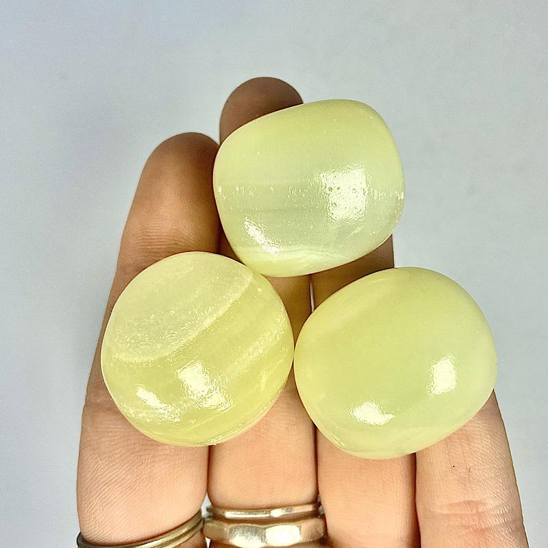 Polished Green Calcite Tumble Stone || Stress reliever, Awareness, Heart Chakra || Pakistan-Nature's Treasures