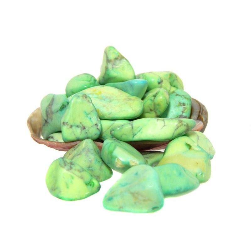Polished Green Dyed Howlite Tumbled Stones || Reasoning & Patience || USA