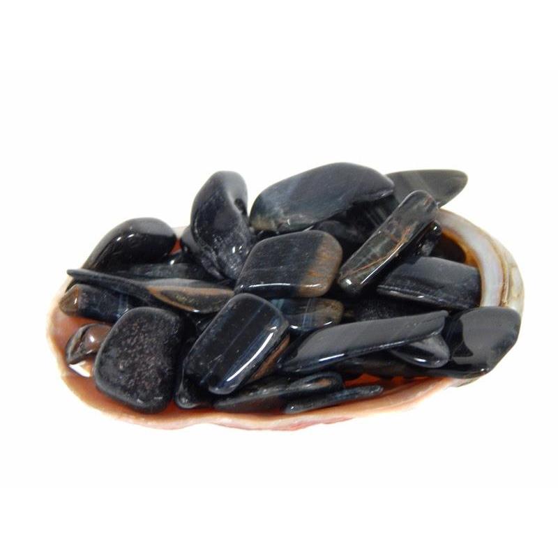 Polished Hawk's Eye Tumbled Stones || Accountability & Calm || South Africa-Nature's Treasures