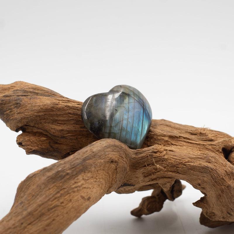 Polished Labradorite Pocket Puff Hearts || Psychic Protection || Madagascar-Nature's Treasures