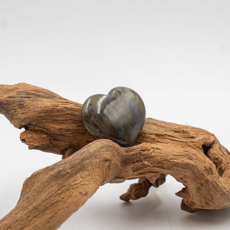 Polished Labradorite Pocket Puff Hearts || Psychic Protection || Madagascar-Nature's Treasures