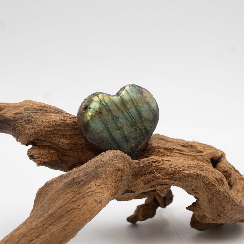 Polished Labradorite Pocket Puff Hearts || Psychic Protection || Madagascar-Nature's Treasures
