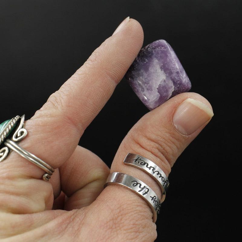 Polished Lepidolite Tumble Stone || Stress Relief, Emotional Healing, Removing Negative Thoughts || India-Nature's Treasures