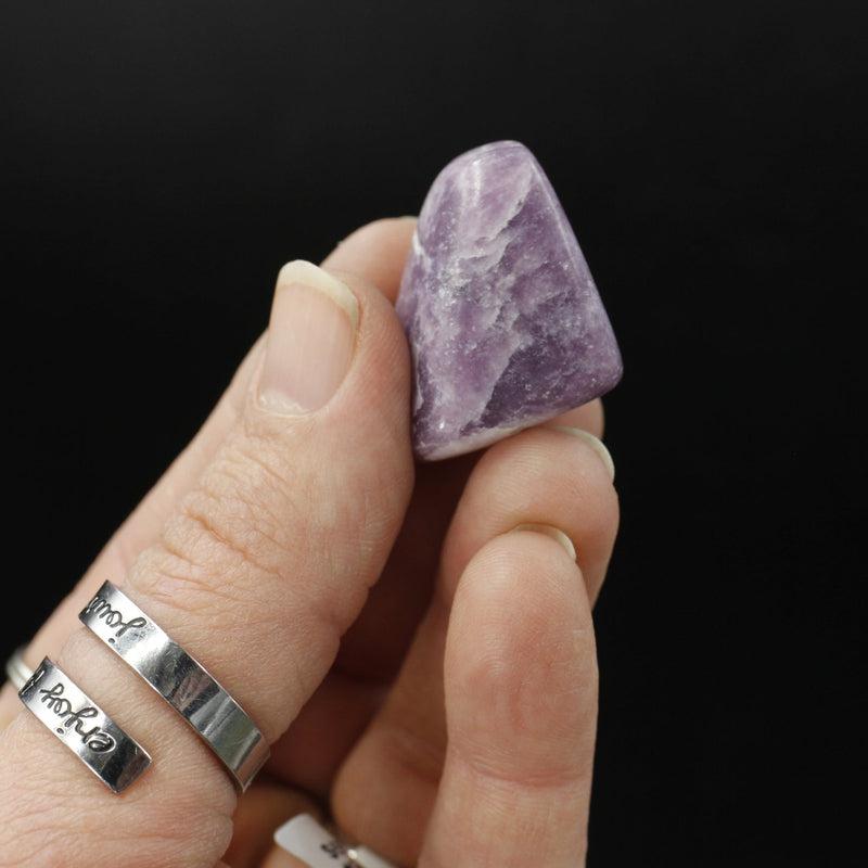 Polished Lepidolite Tumble Stone || Stress Relief, Emotional Healing, Removing Negative Thoughts || India-Nature's Treasures