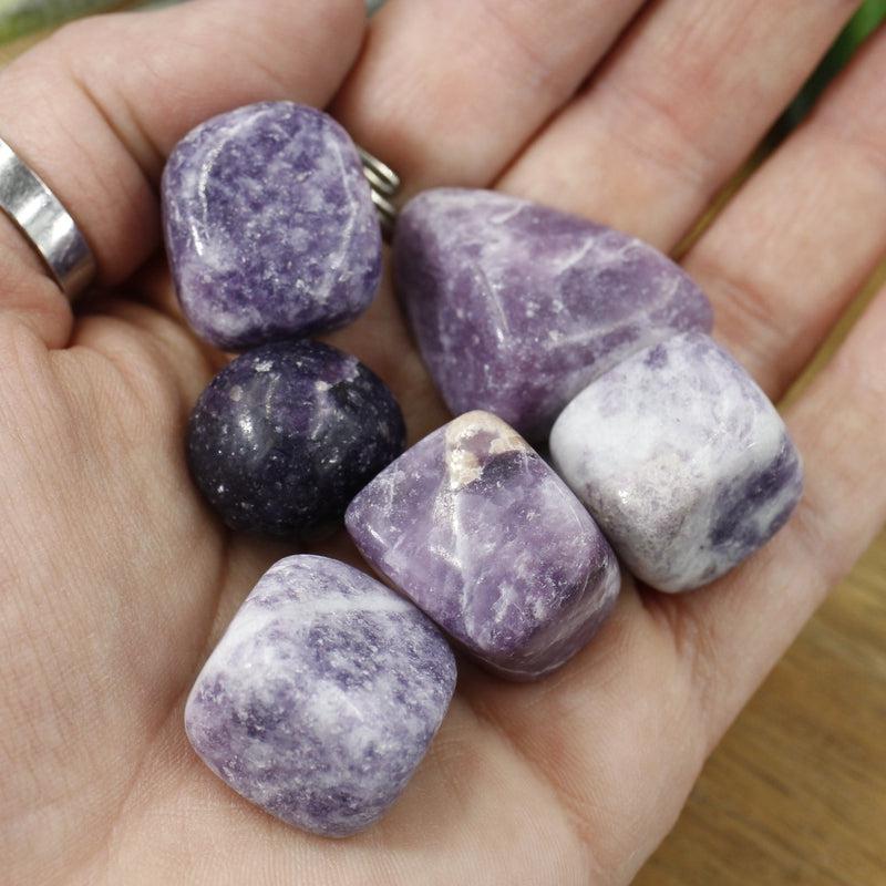 Polished Lepidolite Tumble Stone || Stress Relief, Emotional Healing, Removing Negative Thoughts || India-Nature's Treasures