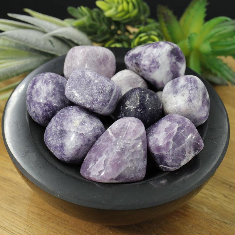 Polished Lepidolite Tumble Stone || Stress Relief, Emotional Healing, Removing Negative Thoughts || India
