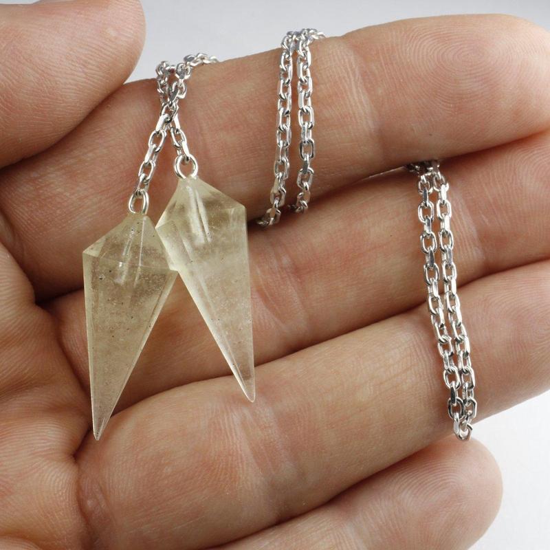 Polished Libyan Desert Glass Pendulums || .925 Sterling Silver Chain-Nature's Treasures