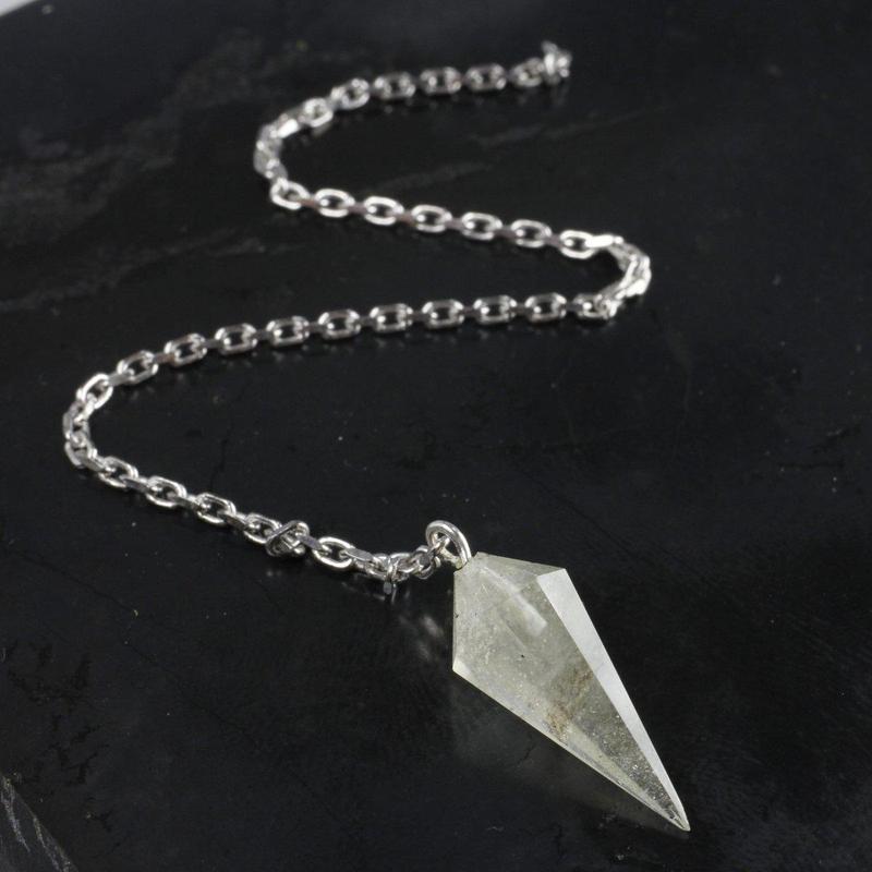 Polished Libyan Desert Glass Pendulums || .925 Sterling Silver Chain