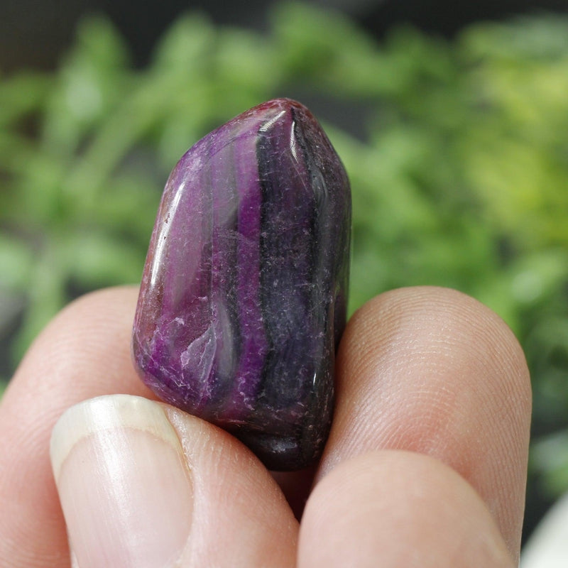 Polished Magenta-Dyed Agate Tumble Stone