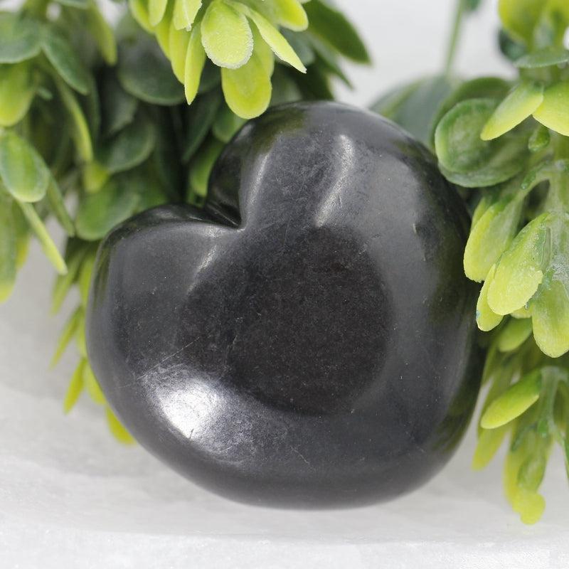 Polished Matt finish Shungite Puff Heart || Protection || Russia-Nature's Treasures