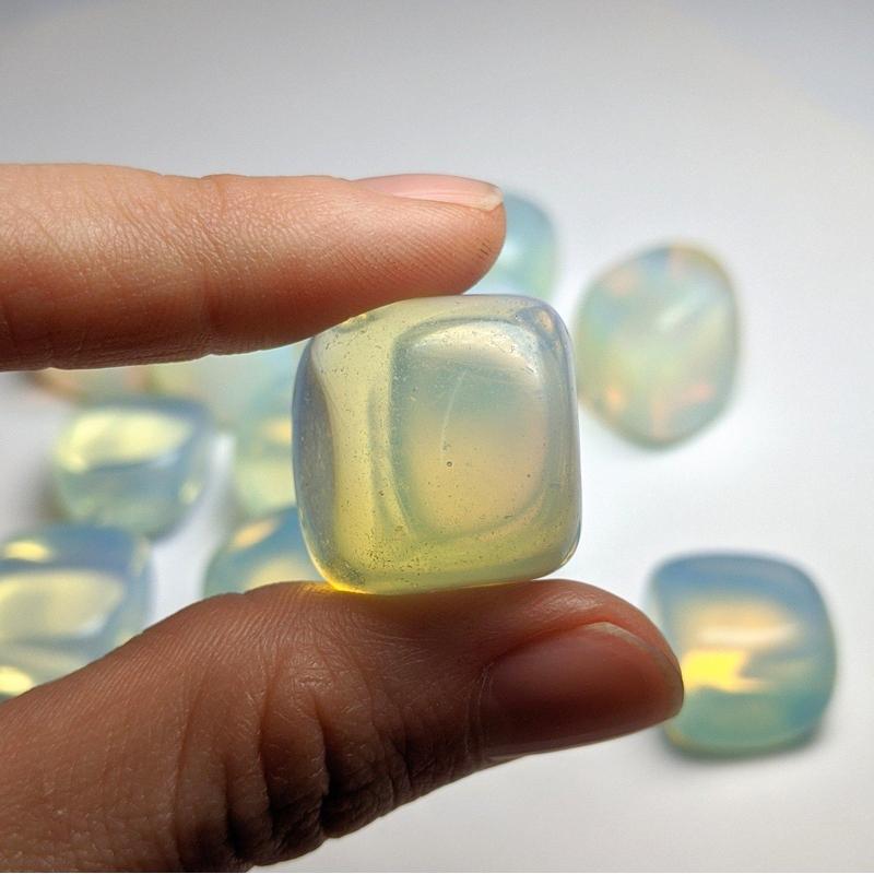 Polished Opalite Tumble Stone || Small || New Beginnings, Protection, Spiritual Discovery || India-Nature's Treasures
