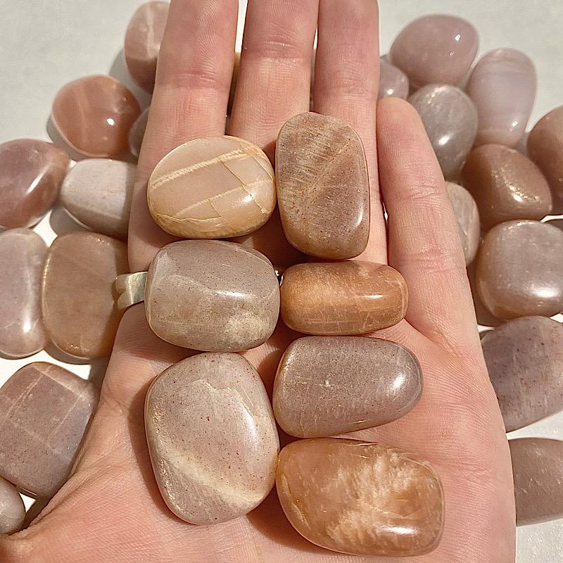 Polished Peach Moonstone Tumble Stone || Reflection, Grounding, Protection || India-Nature's Treasures