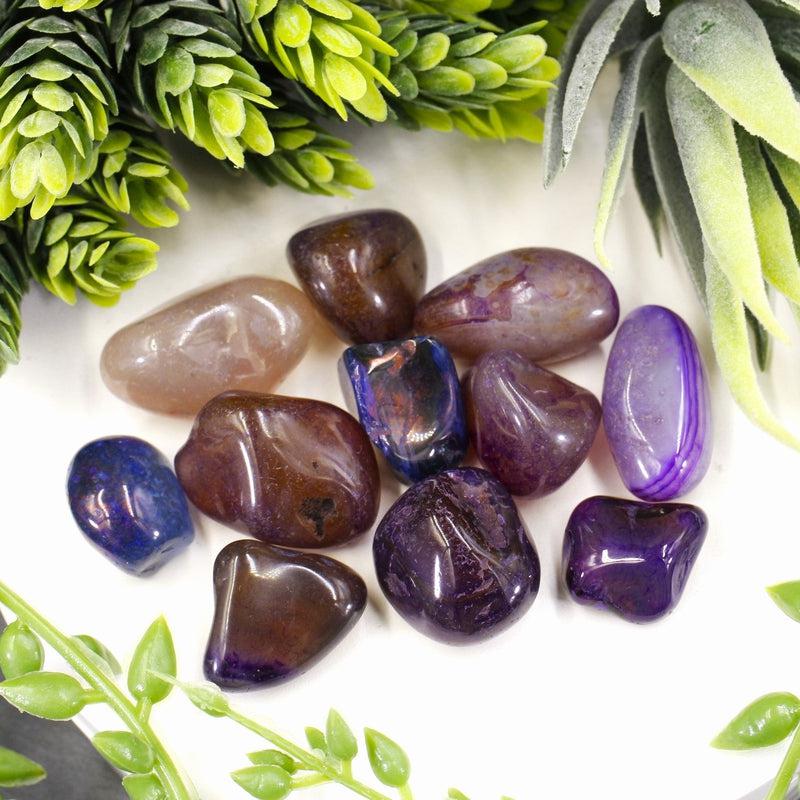 Polished Purple Dyed Agate Tumble Stone || Stress Relief, Grounding, Brings Joy || Brazil-Nature's Treasures