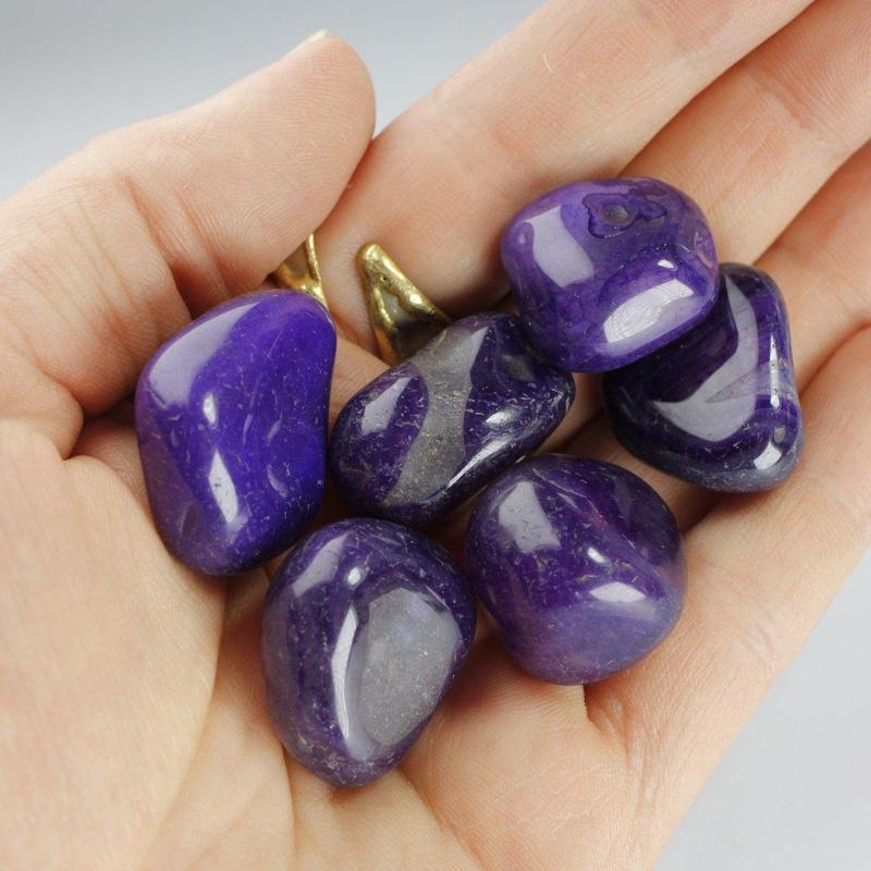 Polished Purple Dyed Agate Tumble Stone || Stress Relief, Grounding, Brings Joy || Brazil-Nature's Treasures