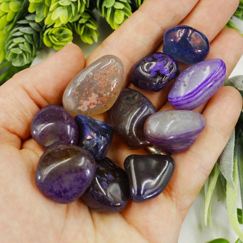 Polished Purple Dyed Agate Tumble Stone || Stress Relief, Grounding, Brings Joy || Brazil-Nature's Treasures