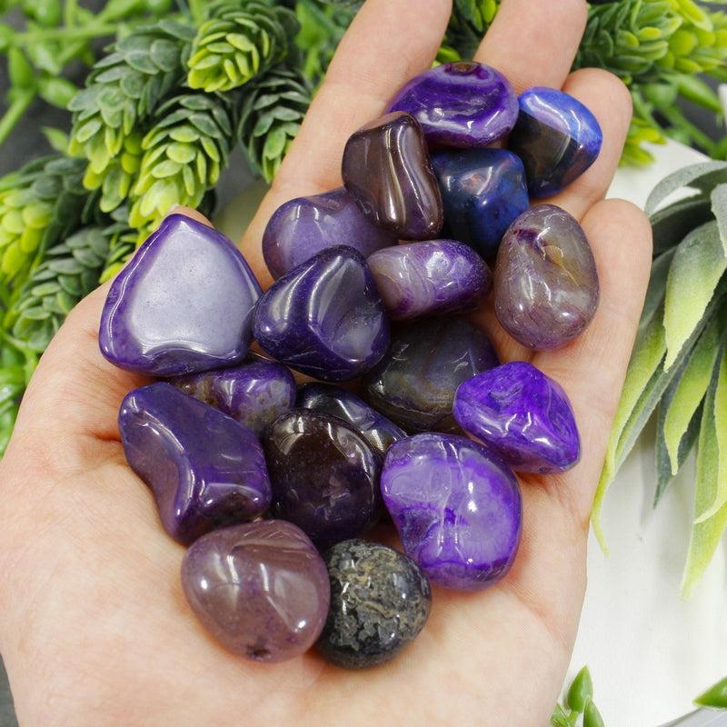 Polished Purple Dyed Agate Tumble Stone || Stress Relief, Grounding, Brings Joy || Brazil-Nature's Treasures