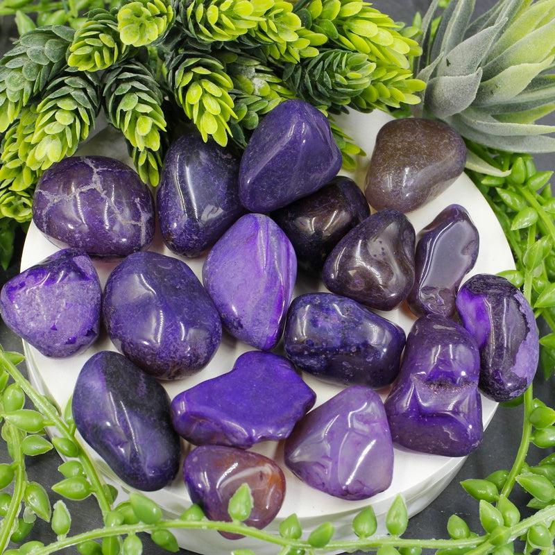 Polished Purple Dyed Agate Tumble Stone || Stress Relief, Grounding, Brings Joy || Brazil-Nature's Treasures