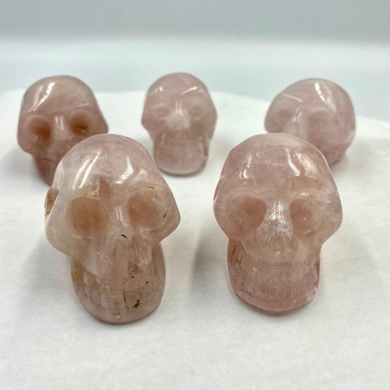 SHOW PRODUCT- Rose Quartz Skull Carvings || Brazil-Nature's Treasures