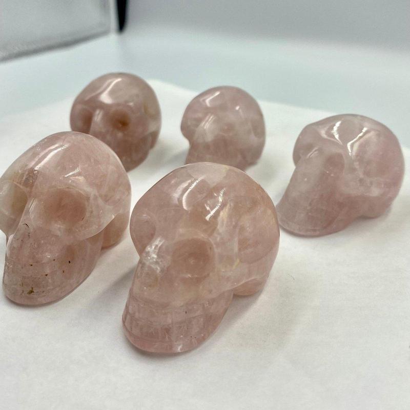 SHOW PRODUCT- Rose Quartz Skull Carvings || Brazil-Nature's Treasures