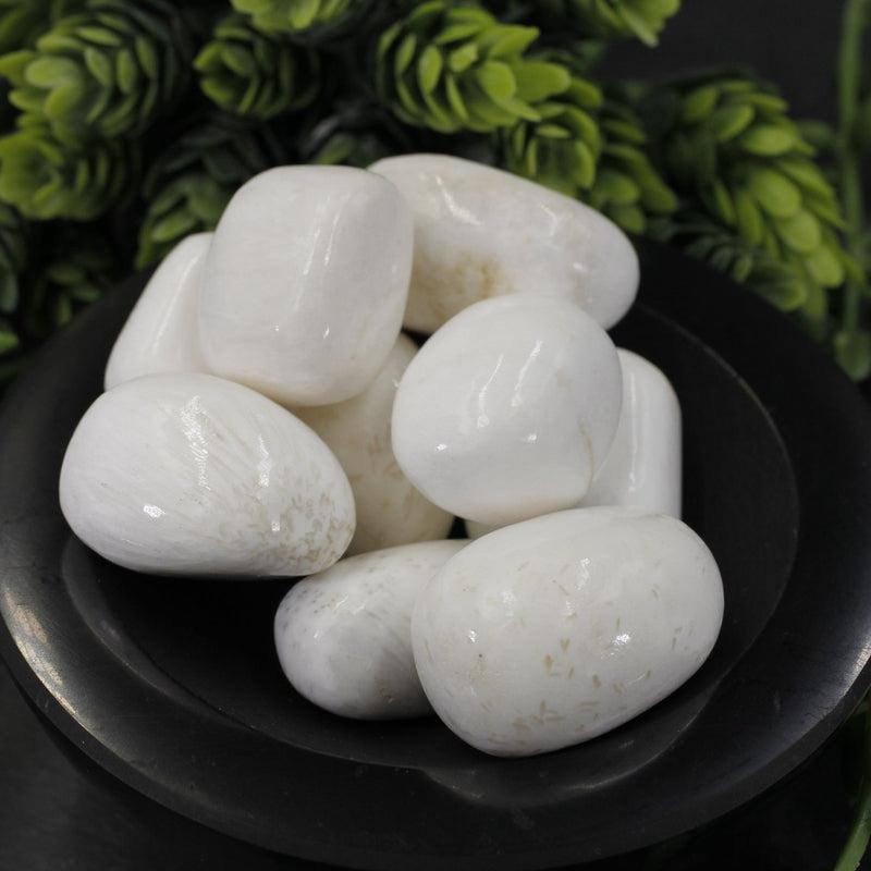 Polished Scolecite Tumble Stone || Inner Peace, Cleansing || India-Nature's Treasures