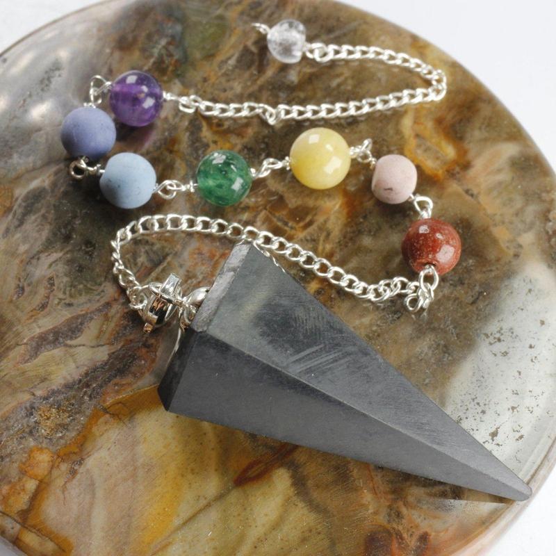 Polished Shungite Chakra Pendulum Divination Tool || EMF Protection, Dispel Negativity || Russia-Nature's Treasures