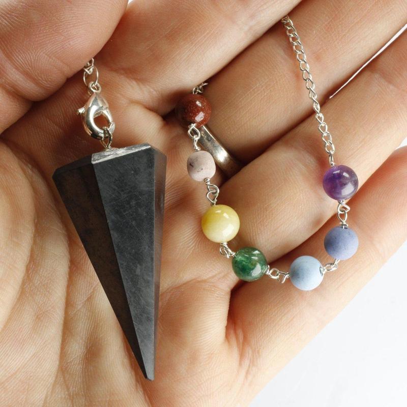 Polished Shungite Chakra Pendulum Divination Tool || EMF Protection, Dispel Negativity || Russia-Nature's Treasures