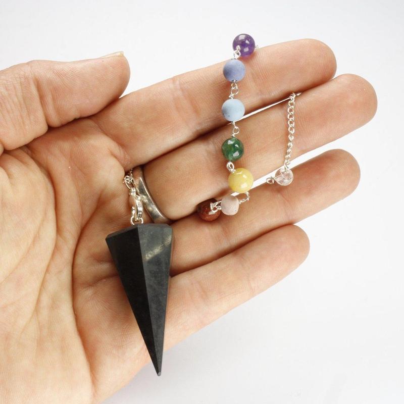 Polished Shungite Chakra Pendulum Divination Tool || EMF Protection, Dispel Negativity || Russia-Nature's Treasures