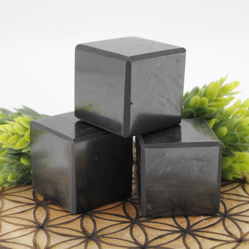 Polished Shungite Cube || Small || EMF, Protection, Cleansing || Russia-Nature's Treasures