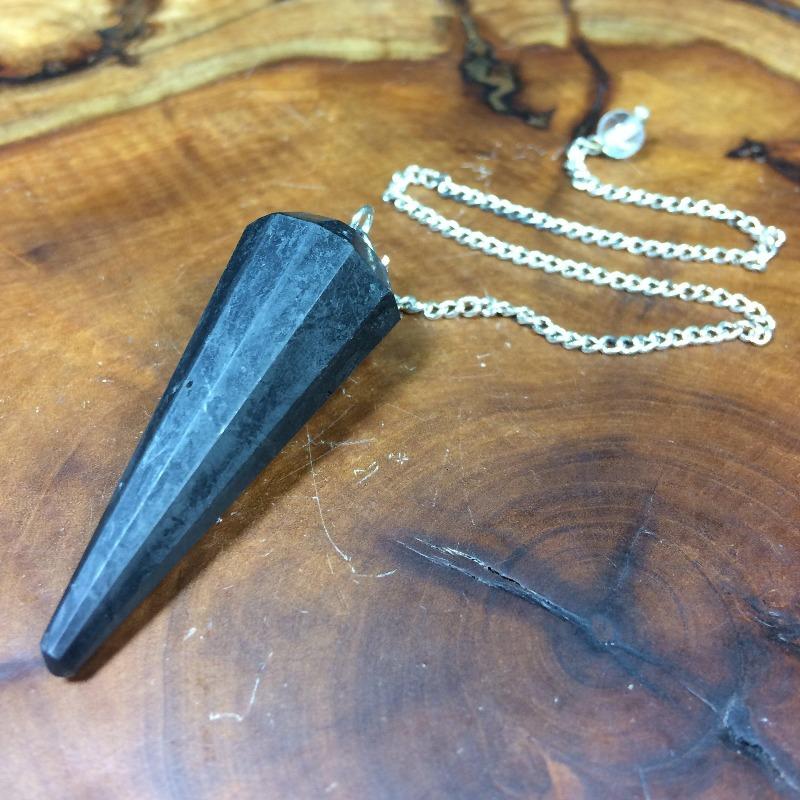 Polished Shungite Pendulum Divination Tool || EMF Protection, Dispel Negativity || Russia-Nature's Treasures