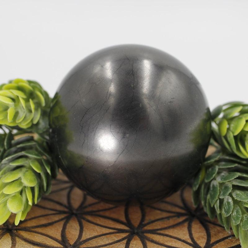 Polished Shungite Sphere || 50 MM || EMF, Protection, Cleansing || Russia