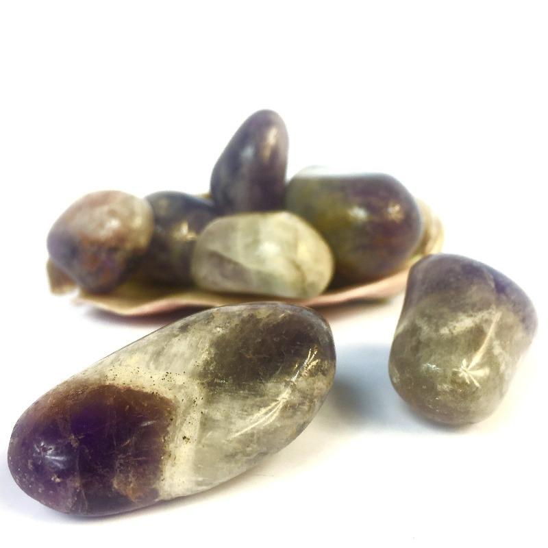 Polished Smoky Chevron Amethyst Tumbled Stones || Calming & Meditation || Brazil