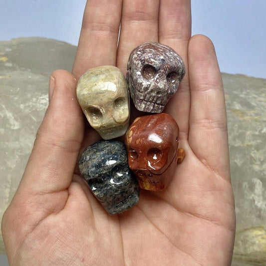 Polished Soapstone Skull Carvings || Peru-Nature's Treasures