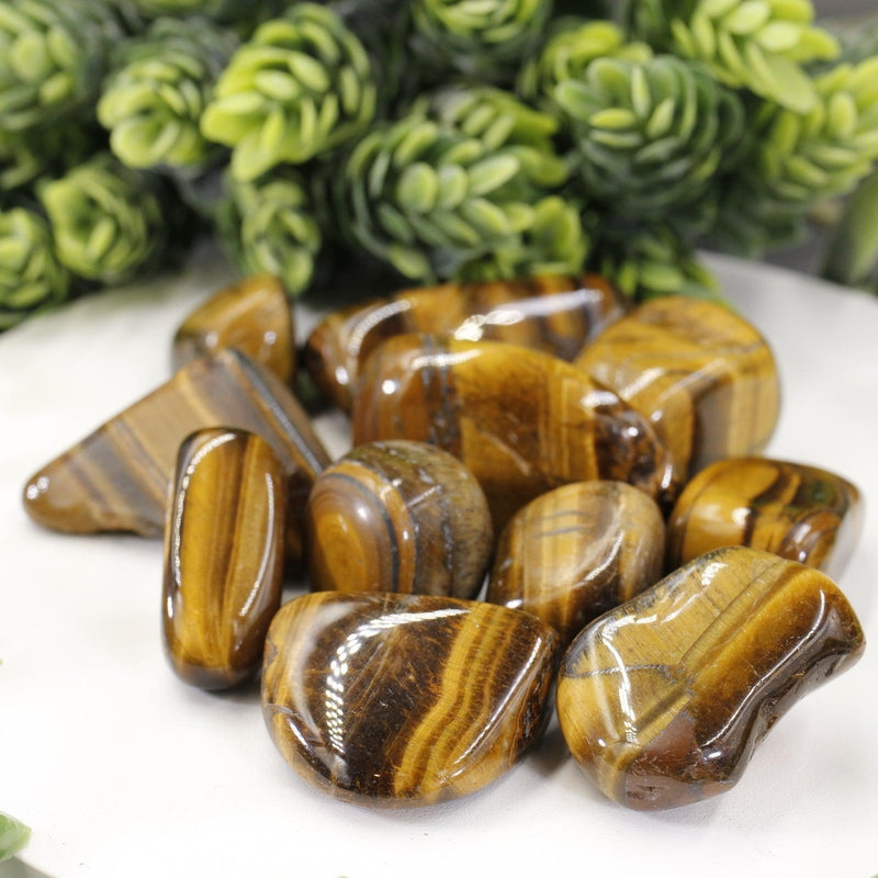 Polished Yellow Tiger's Eye Tumble Stone || Grounding, Strength, creativity || China-Nature's Treasures
