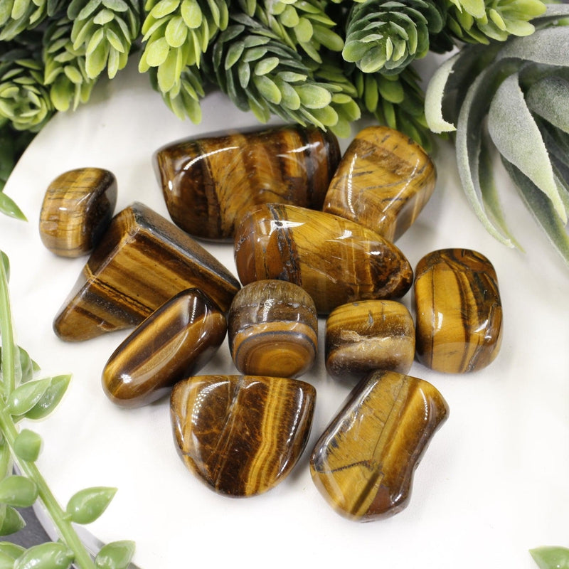 Polished Yellow Tiger's Eye Tumble Stone || Grounding, Strength, creativity || China-Nature's Treasures