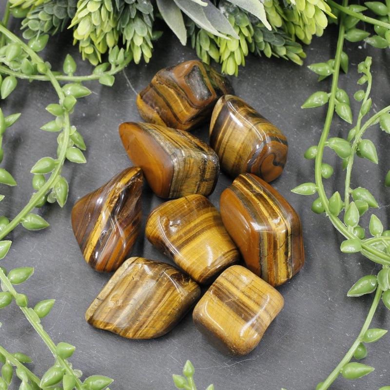 Polished Yellow Tiger's Eye Tumble Stone || Jumbo || Mental Clarity, Fear And Anxiety Relief || Brazil-Nature's Treasures