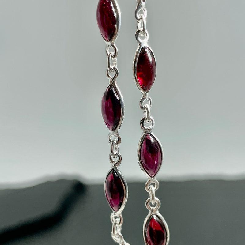 Protective Emperor Red Garnet Bracelet || .925 Sterling Silver-Nature's Treasures