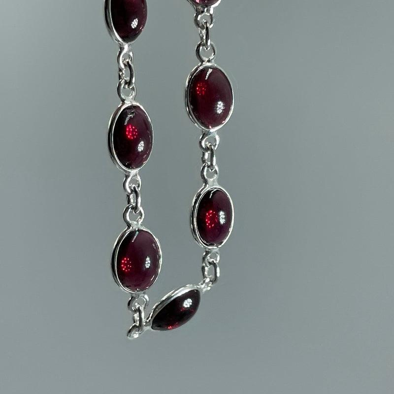 Protective Emperor Red Garnet Bracelet || .925 Sterling Silver-Nature's Treasures