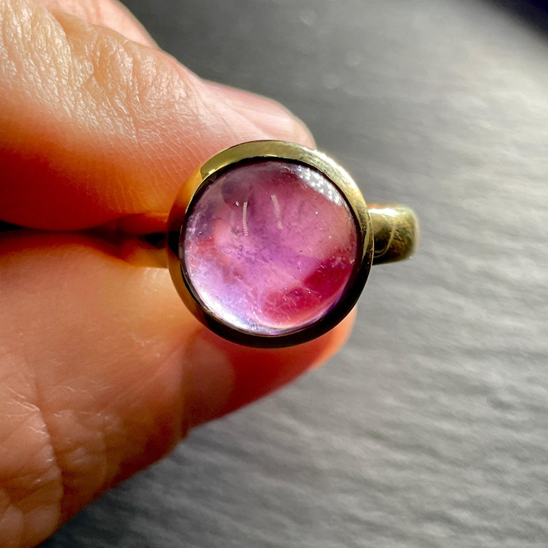 Purple Amethyst Ring || 14k Vermeil Yellow Gold-Nature's Treasures
