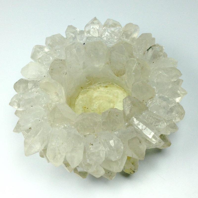 Quartz Crystal Crown Tea Light Holder