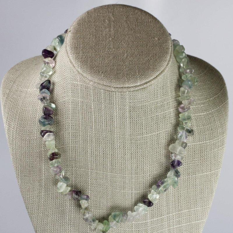 Rainbow Fluorite Chunky Chip Adjustable Choker Necklace-Nature's Treasures