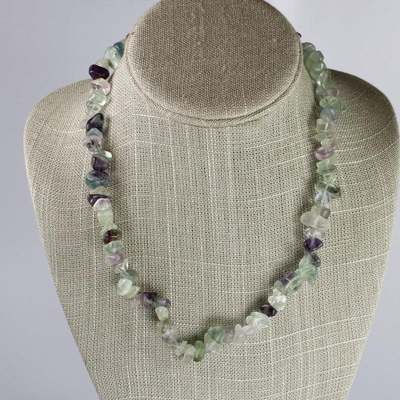 Rainbow Fluorite Chunky Chip Adjustable Choker Necklace-Nature's Treasures