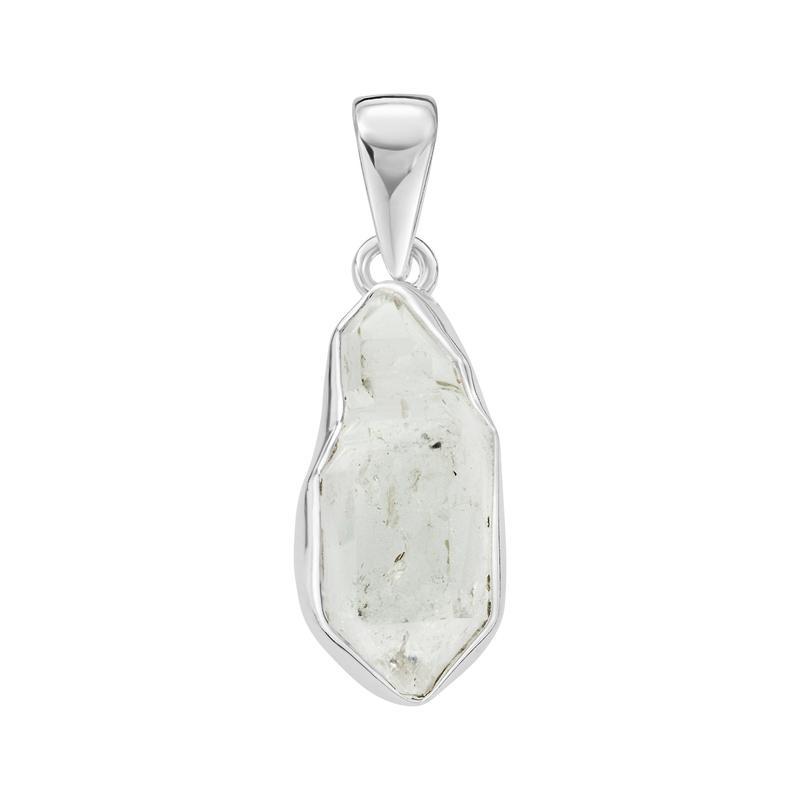 Raw Herkimer Diamond Pendants || .925 Sterling Silver-Nature's Treasures