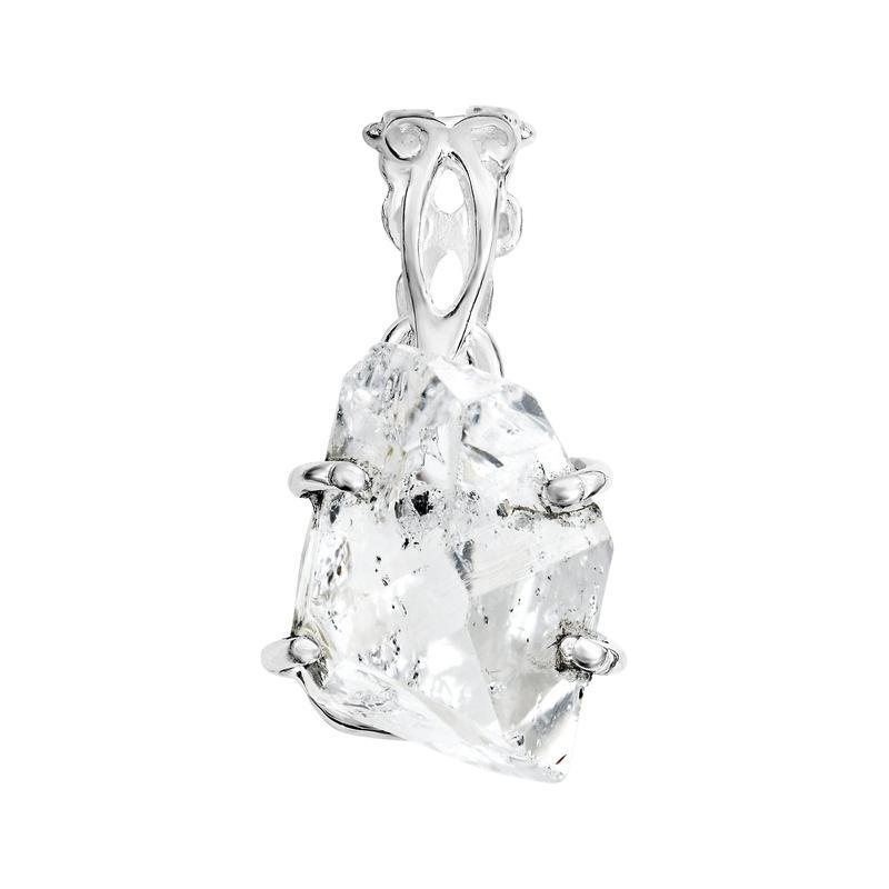 Raw Herkimer Diamond Pendants || .925 Sterling Silver-Nature's Treasures