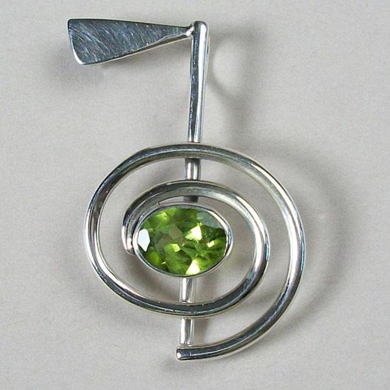 Reiki Symbol "Cho Ku Rei" Faceted Peridot Pendant || .925 Sterling Silver-Nature's Treasures