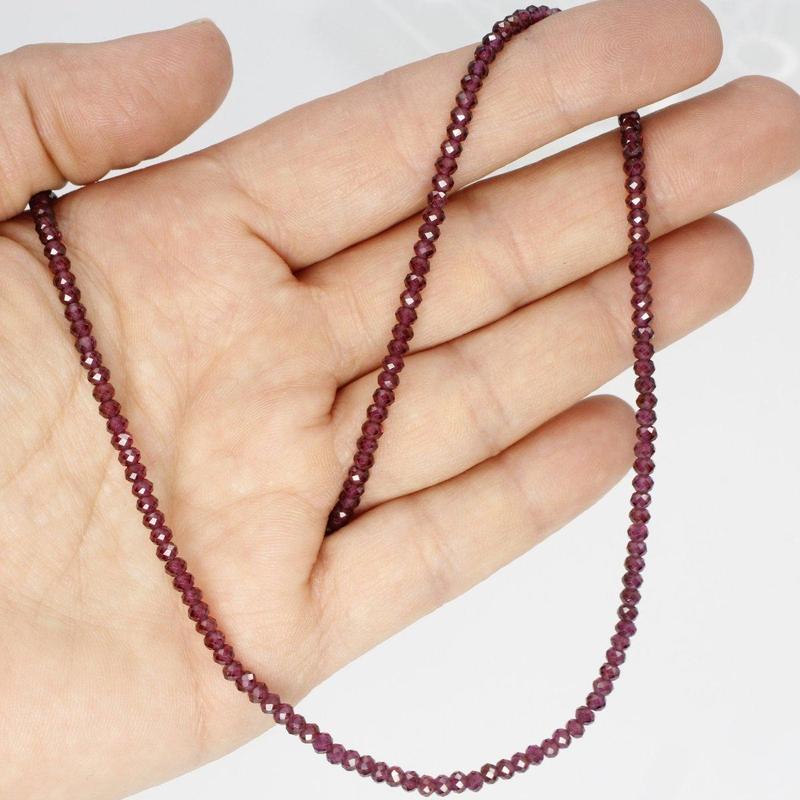 Rhodolite Garnet Dainty Faceted Necklace || .925 Sterling Silver-Nature's Treasures