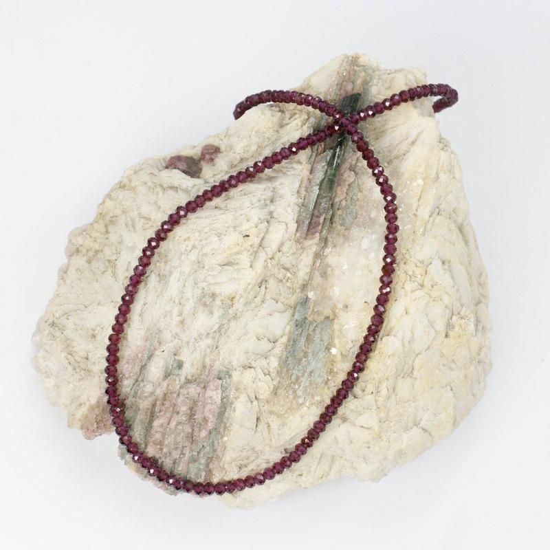 Rhodolite Garnet Dainty Faceted Necklace || .925 Sterling Silver-Nature's Treasures