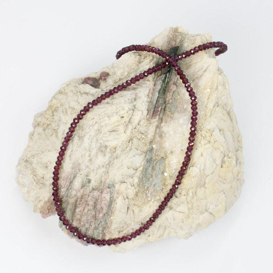 Rhodolite Garnet Dainty Faceted Necklace || .925 Sterling Silver-Nature's Treasures