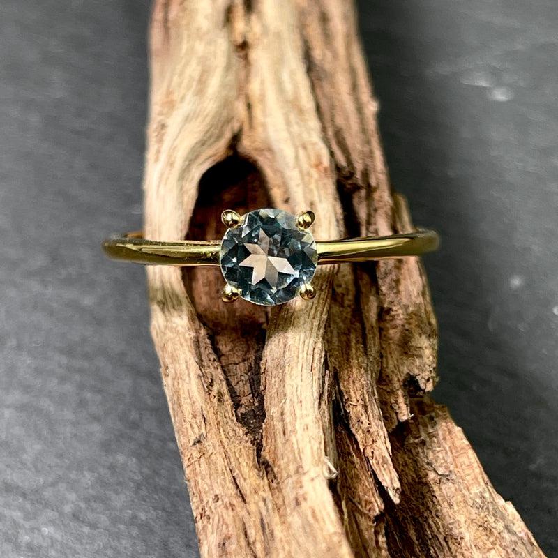 Rich Blue Topaz Ring || 14K Vermeil Yellow Gold || Brazil-Nature's Treasures