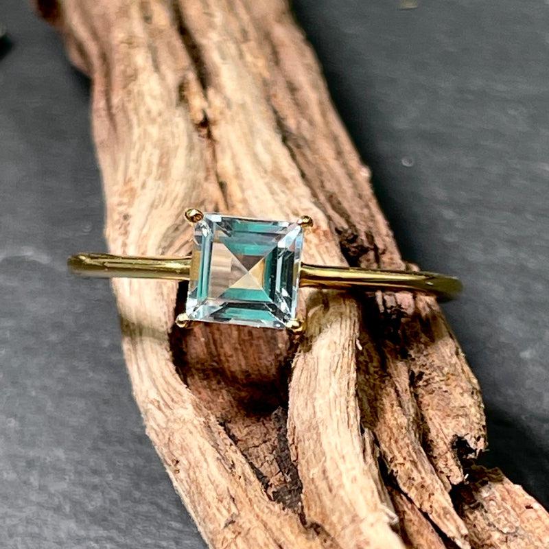 Rich Blue Topaz Ring || 14K Vermeil Yellow Gold || Brazil-Nature's Treasures