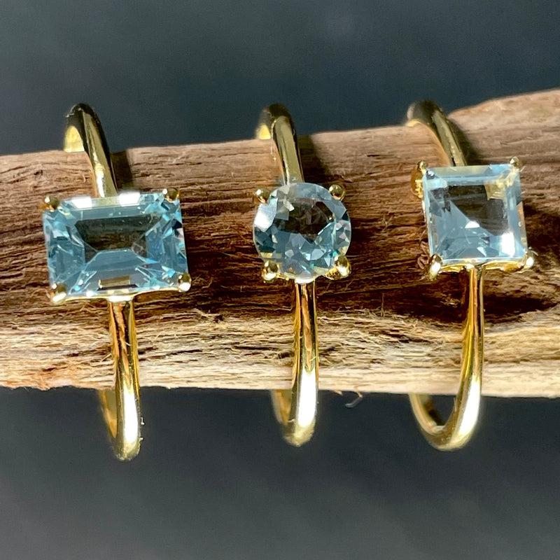 Rich Blue Topaz Ring || 14K Vermeil Yellow Gold || Brazil-Nature's Treasures